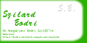 szilard bodri business card